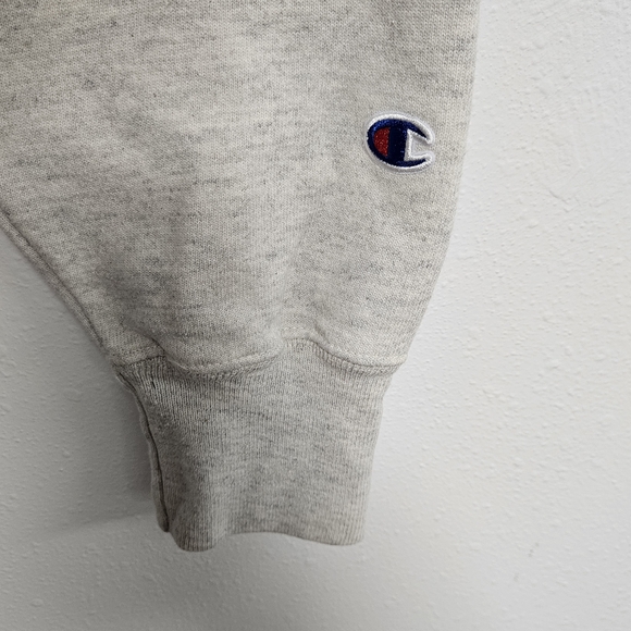 VTG Champion Hoodie Sweatshirt Reverse Weave XL Oxford Gray Blank Heavy - Picture 3 of 7